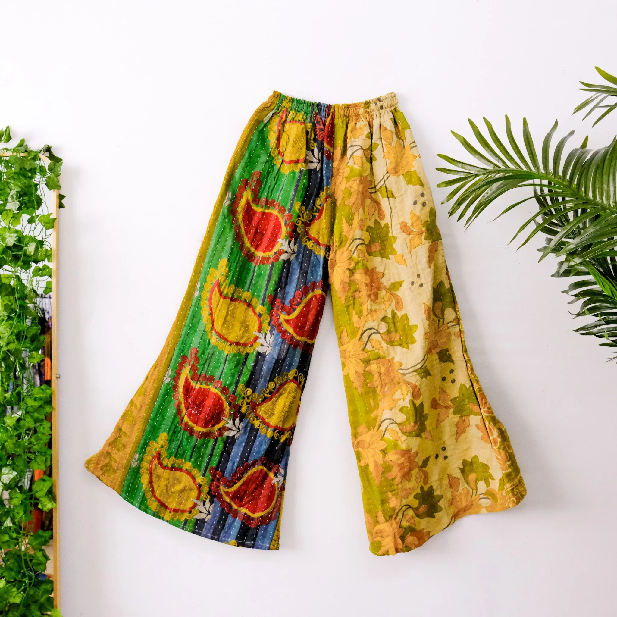 Kantha Stitched Bliss Flowy Leg Pants