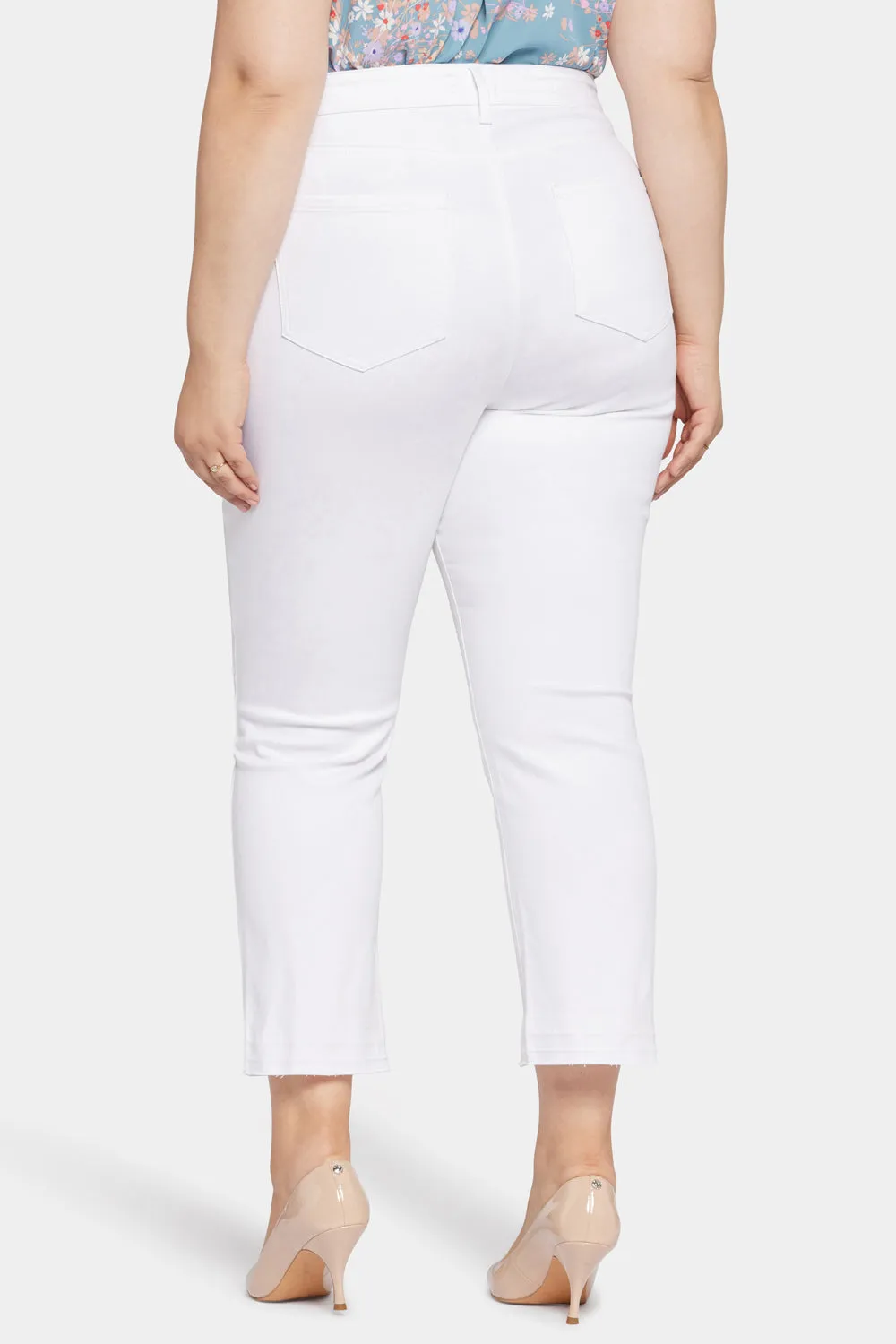 Marilyn Straight Ankle Jeans In Petite Plus Size - Optic White