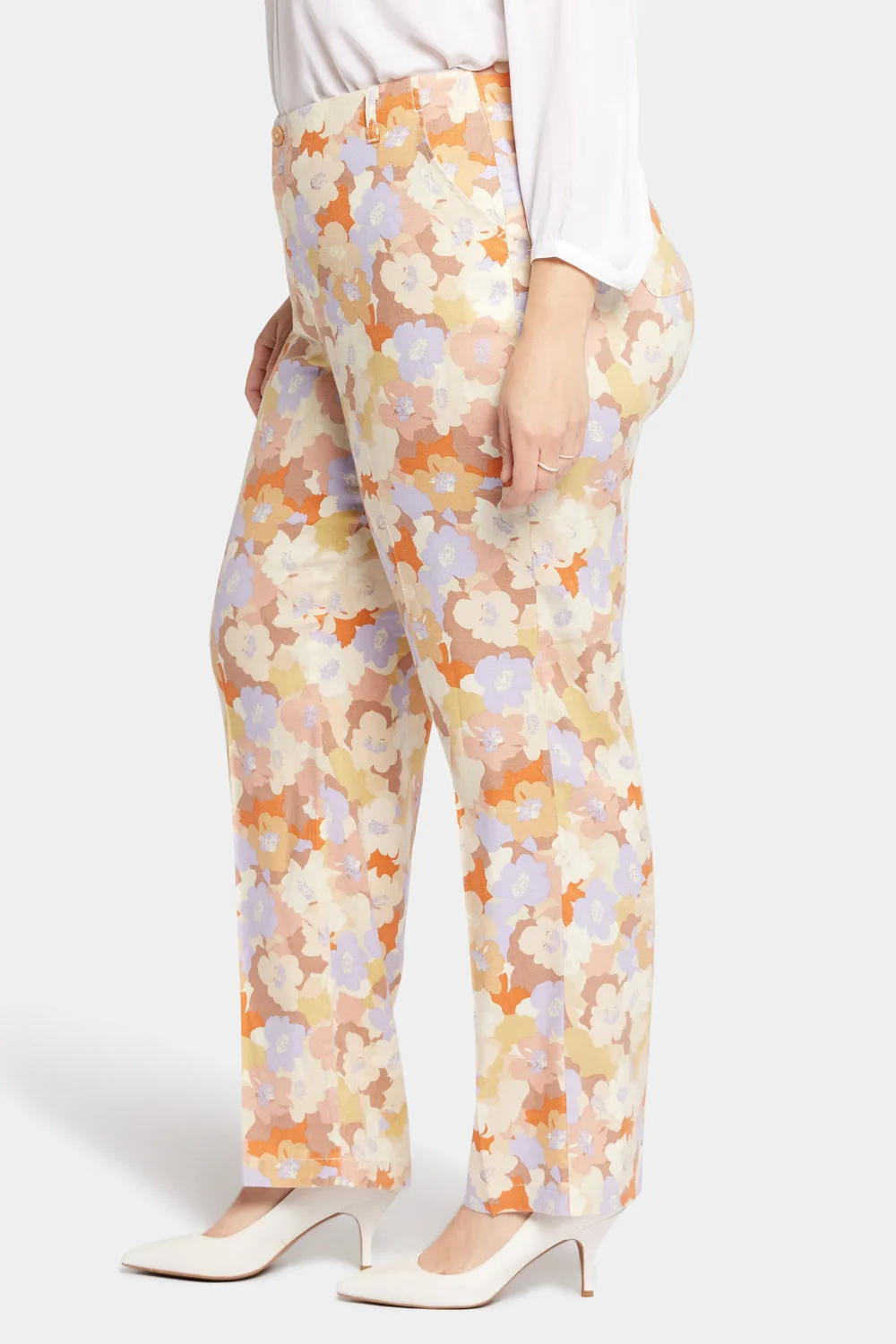 Marilyn Straight Pants In Plus Size - Sunset Grove