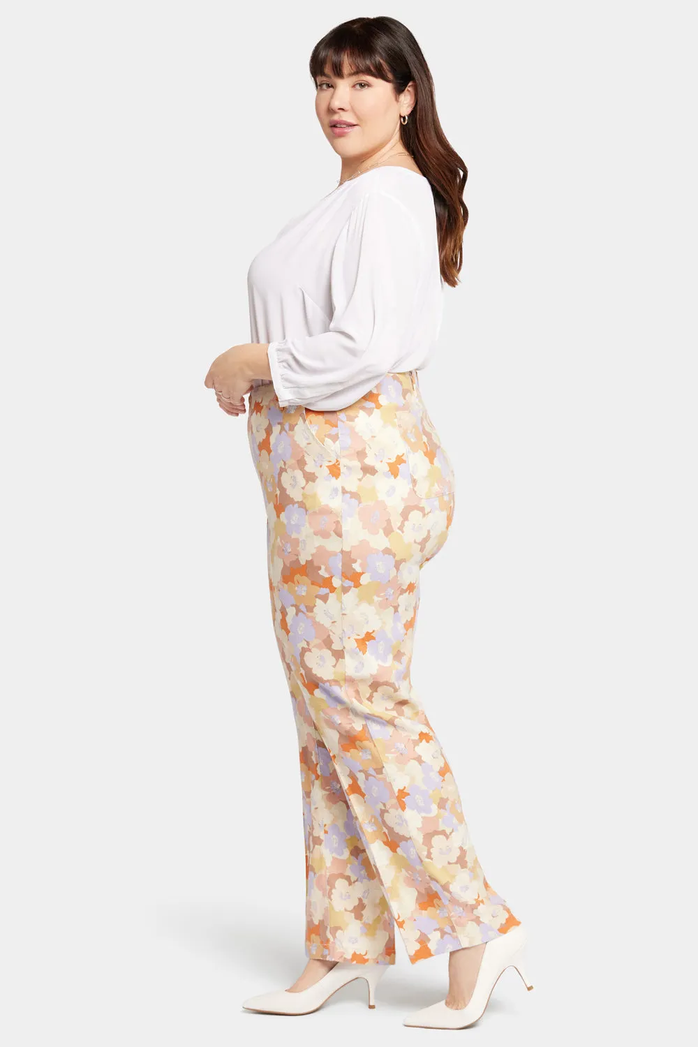 Marilyn Straight Pants In Plus Size - Sunset Grove