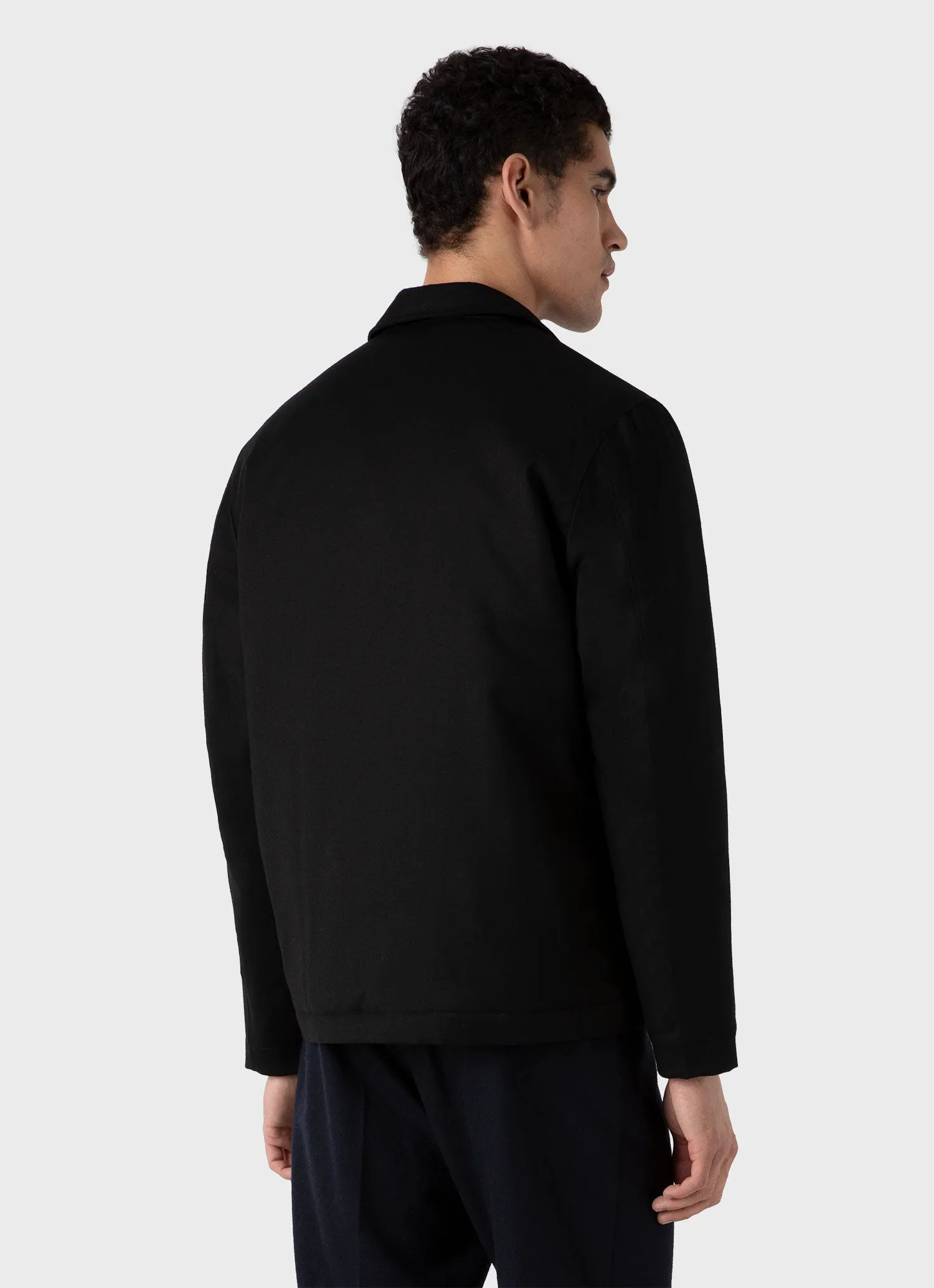 Men's Insulated Wool Jacket in Black