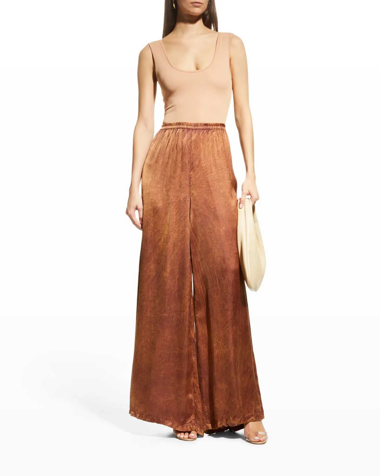 Mes Demoiselles Cullinan Sateen Wide-Leg Pants