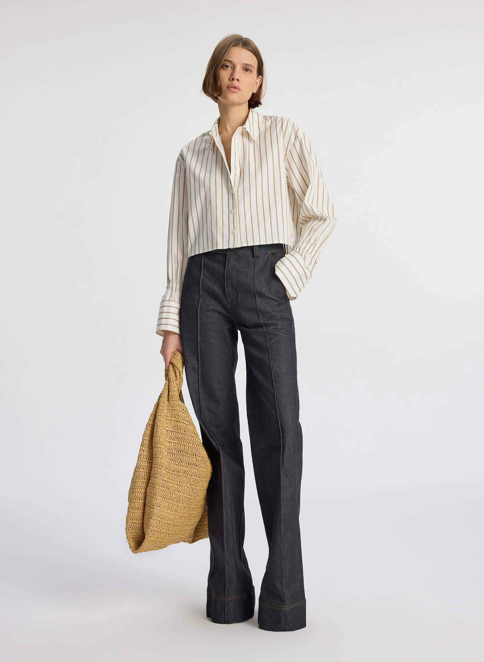 Monica II Cropped Cotton Shirt