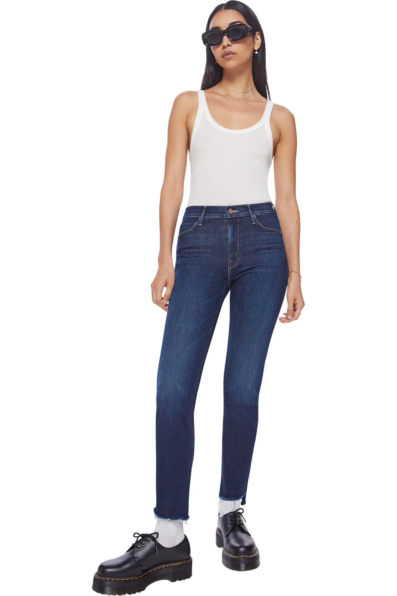 MOTHER Denim The Mid Rise Dazzler Jeans in Off Limits