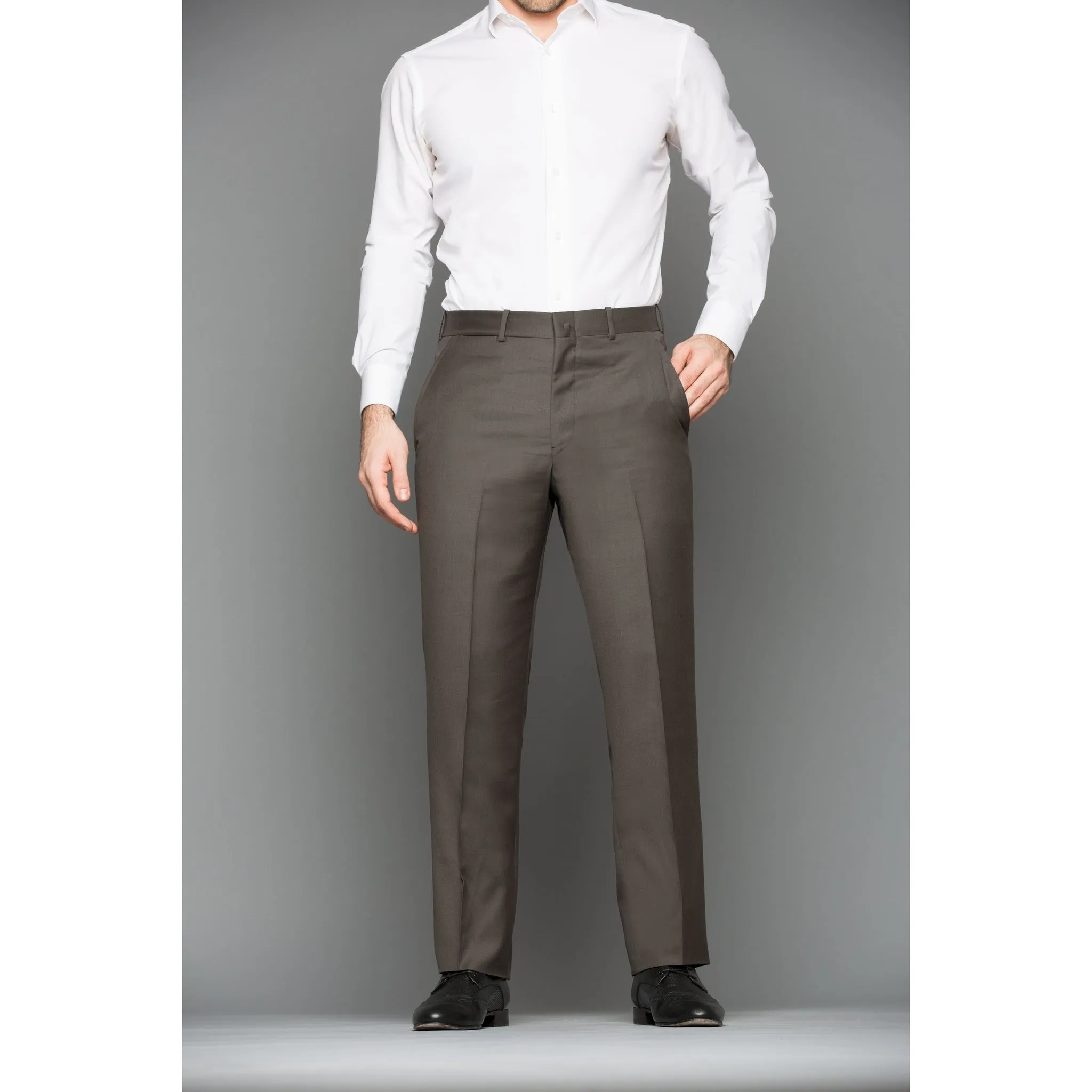 Olive Wool Trousers