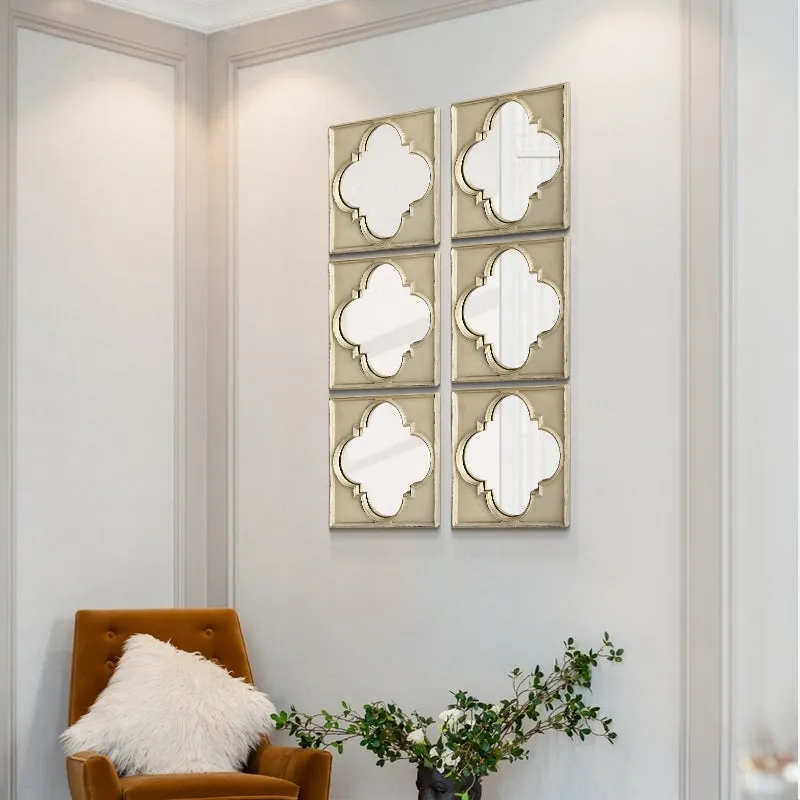 Oriental Window Frame Wall Mirror