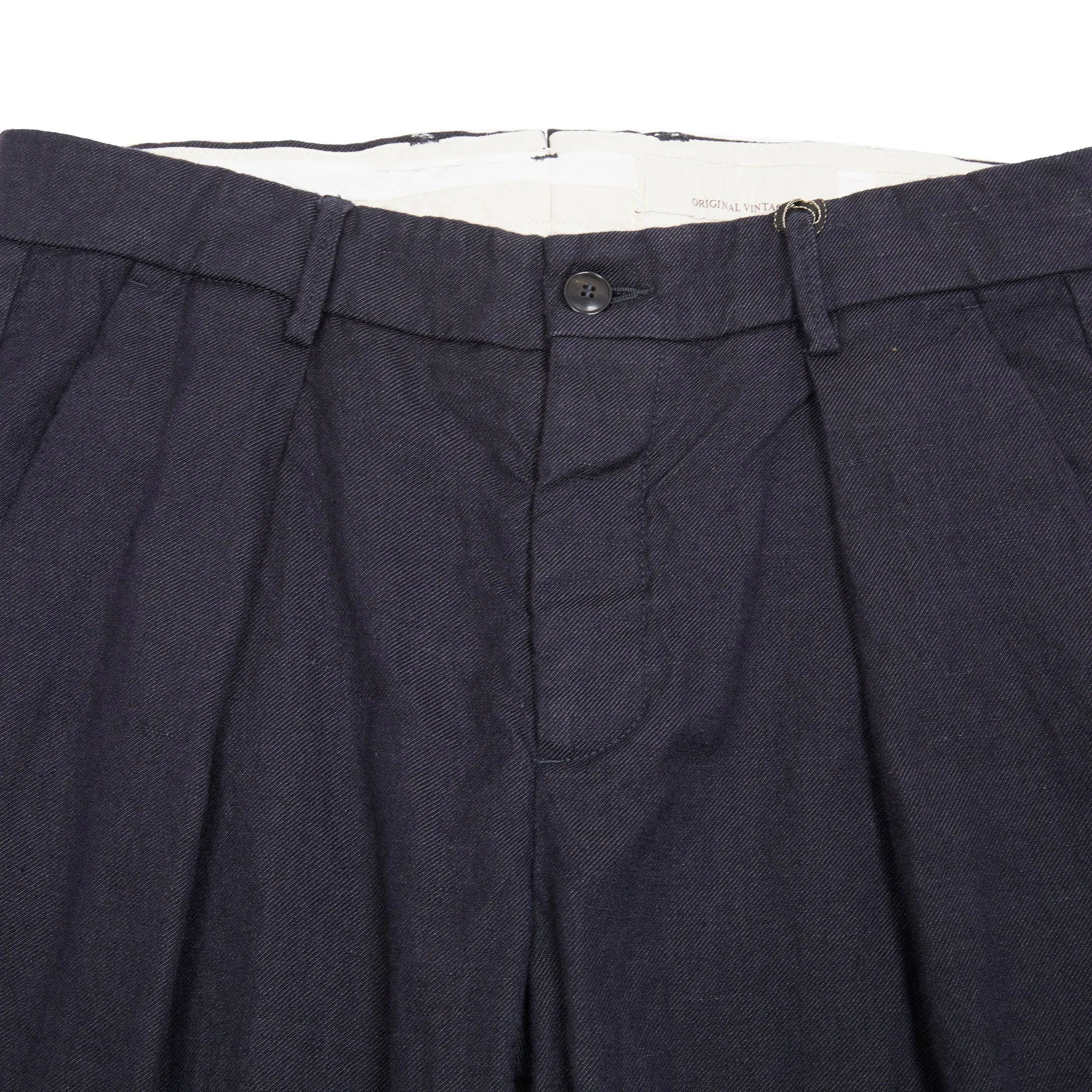 Original Vintage Style Comfort Single Pleat Trouser in Navy