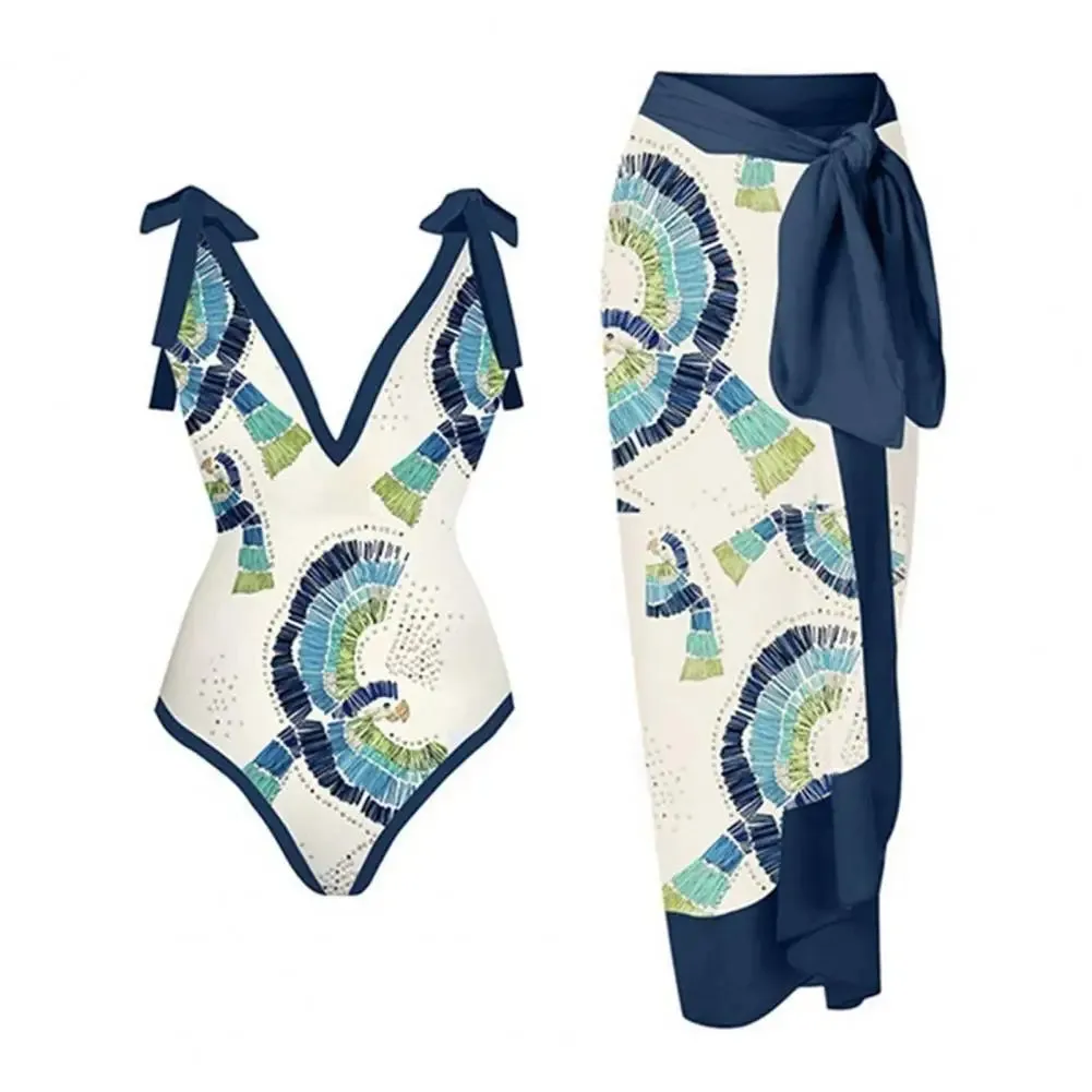 Palm Paradise Badeanzug und Strandüberzug, Sarong-Set