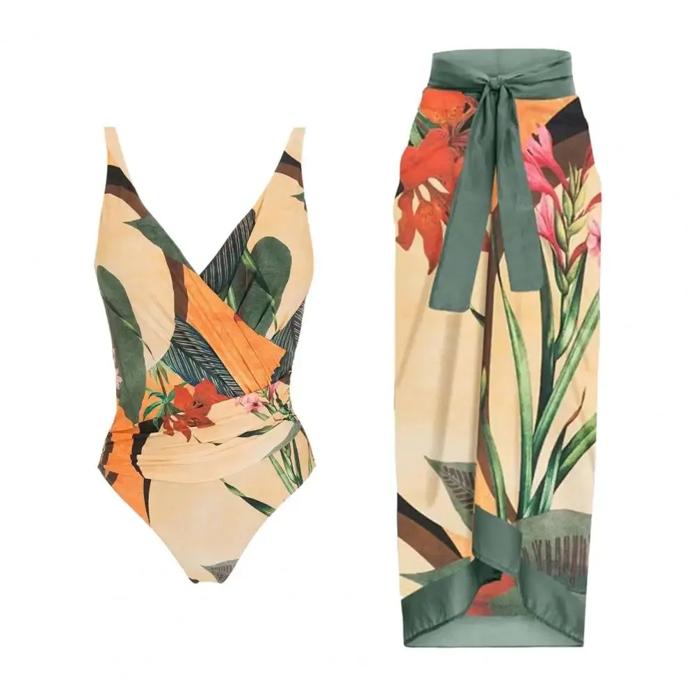 Palm Paradise Badeanzug und Strandüberzug, Sarong-Set