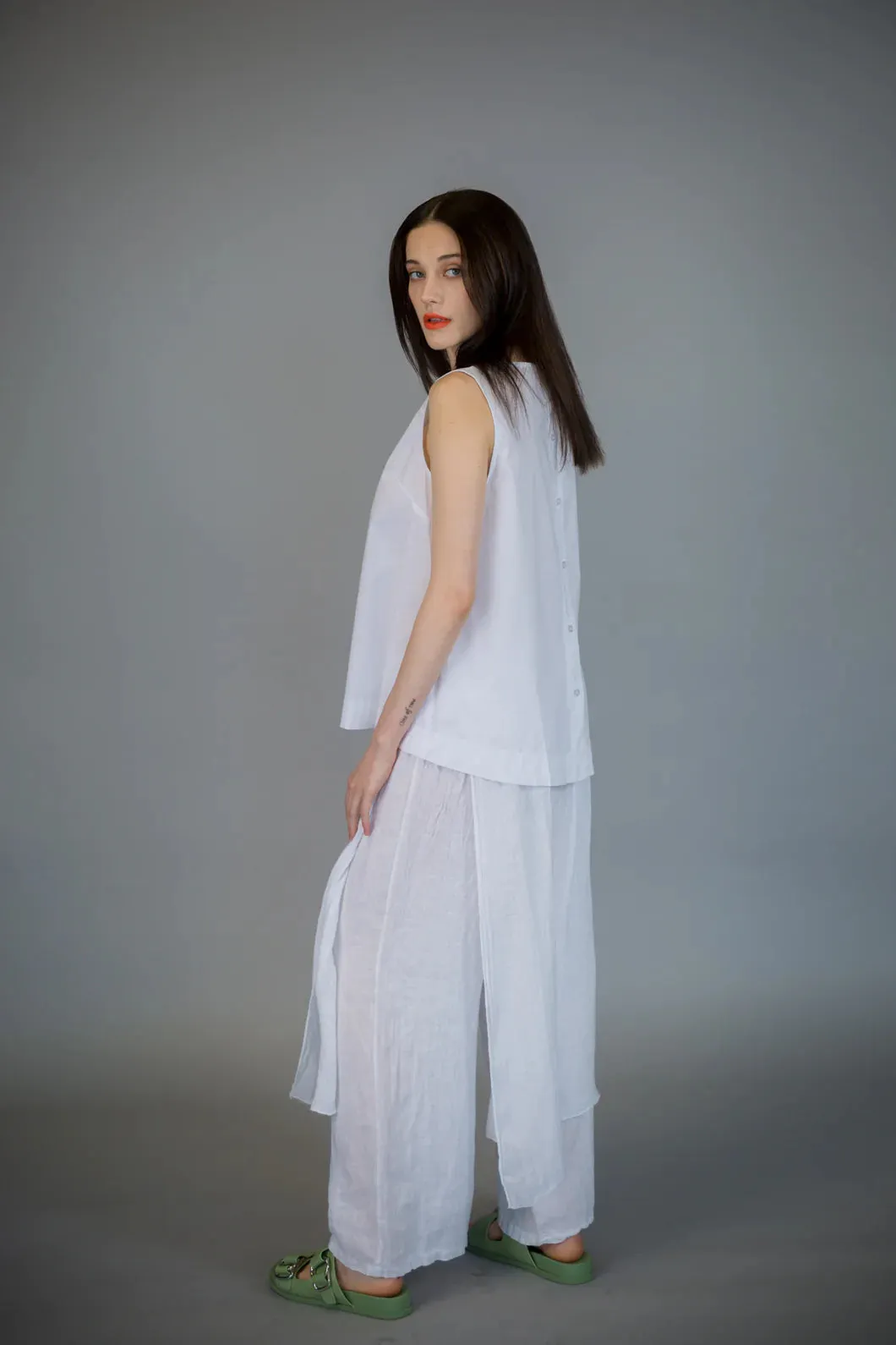 Paolo Tricot Sale, CS10976 Linen Skirt Pant 50% Off Regular Price