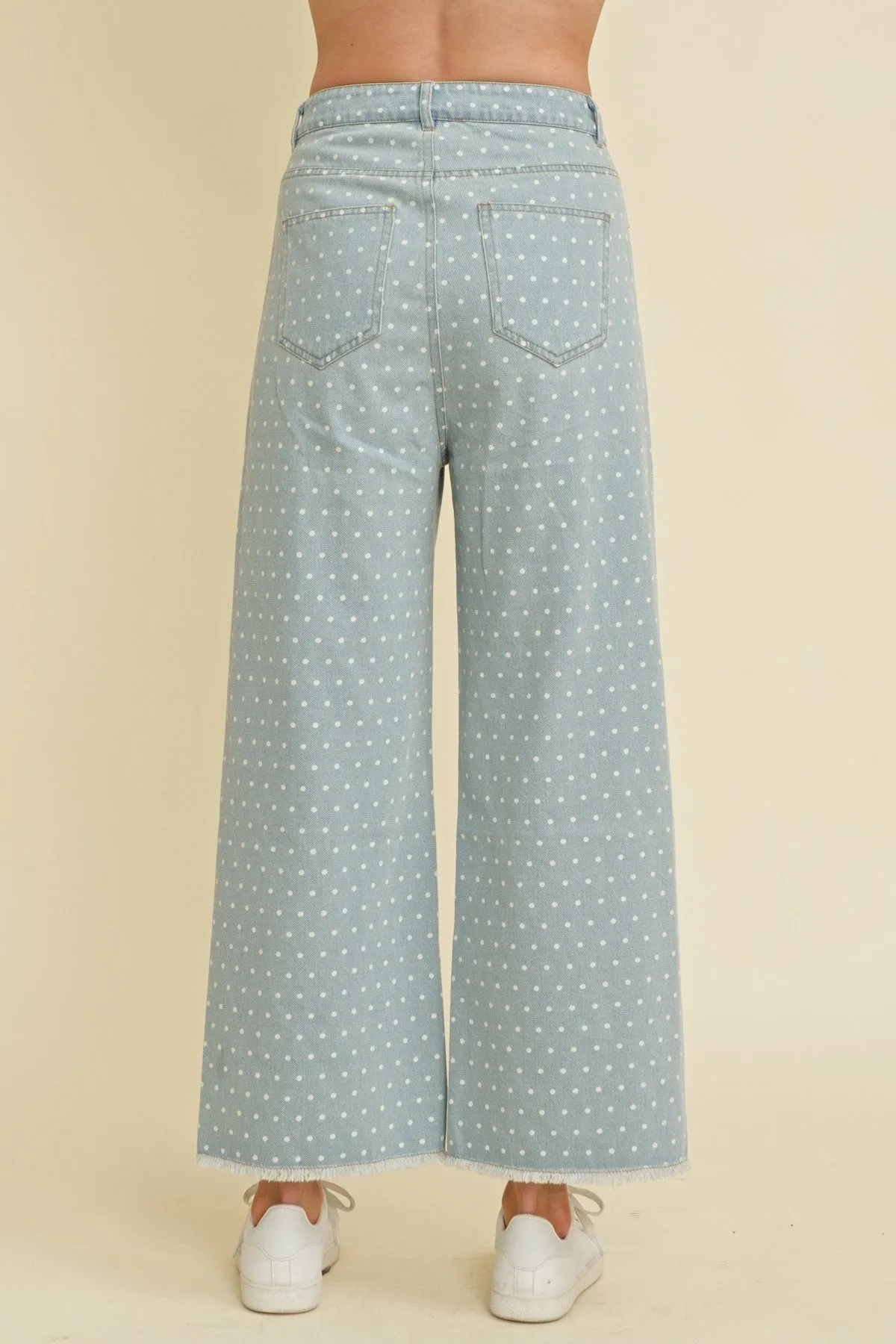 POLKA DOT WIDE LEG JEANS