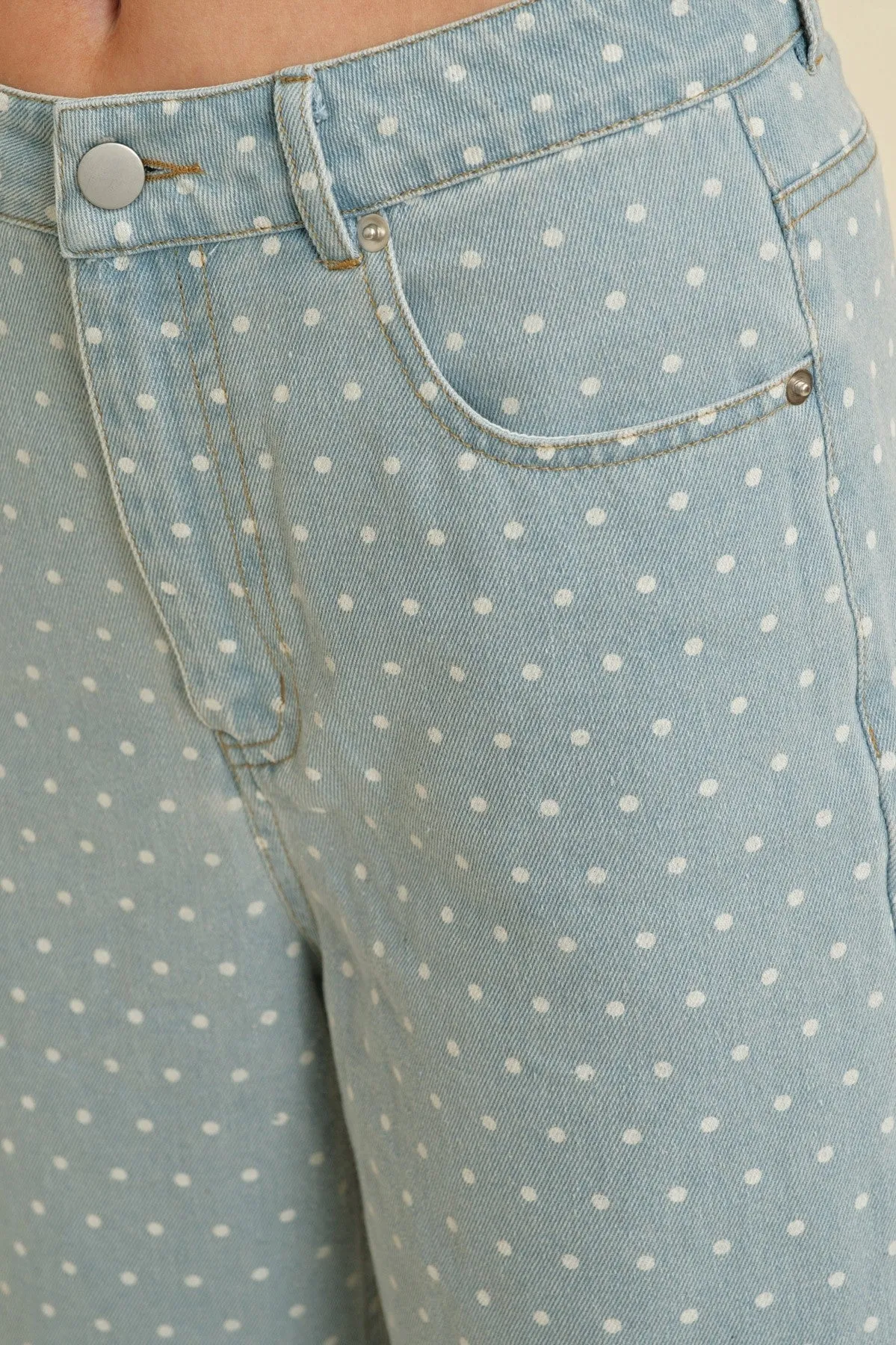 POLKA DOT WIDE LEG JEANS