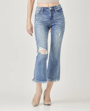 Risen High Rise Crop Flare Jeans