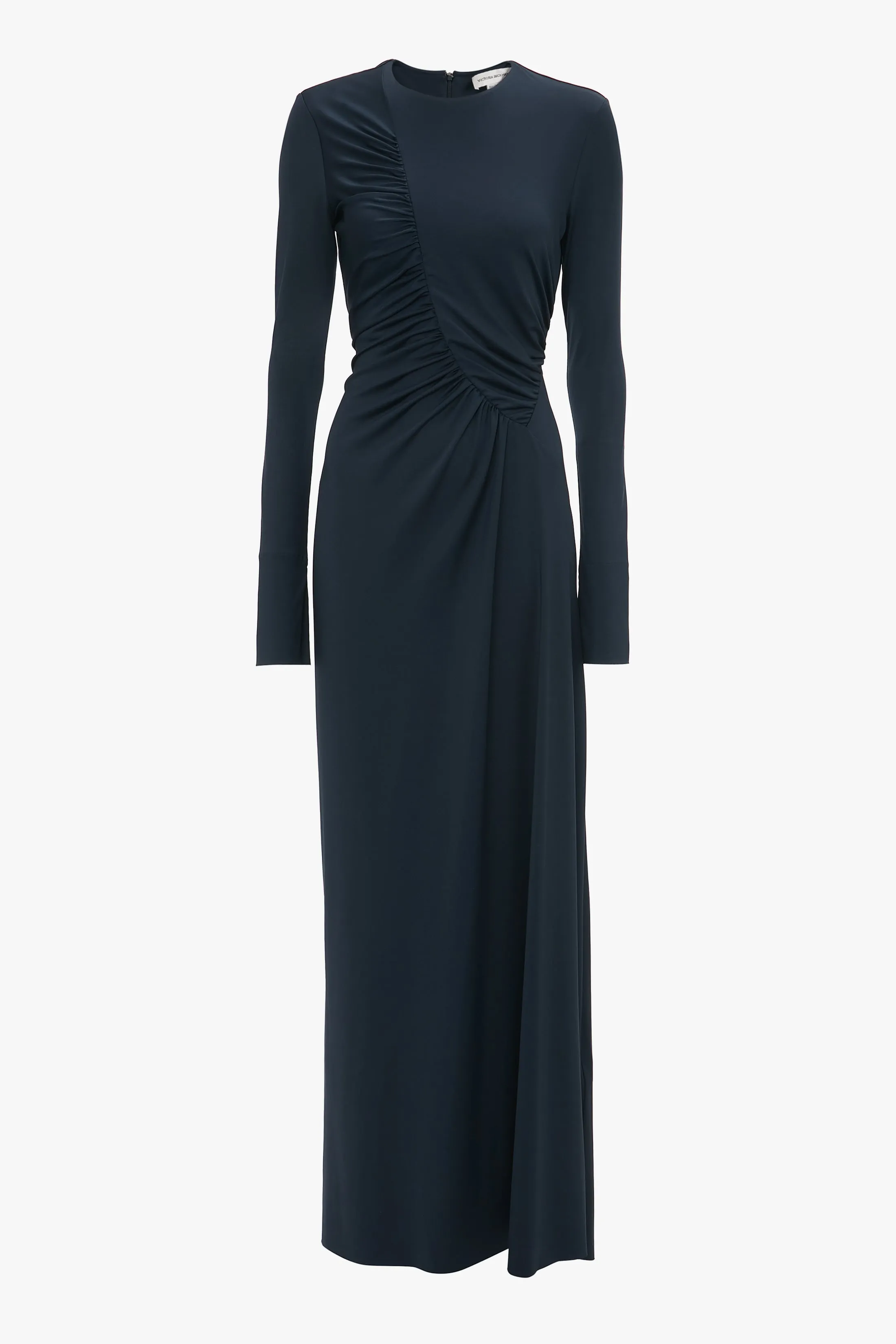 Ruched Detail Floor-Length Gown In Midnight