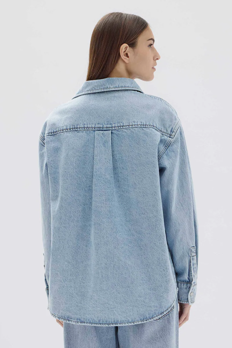 Rylee Denim Overshirt | Light Stone