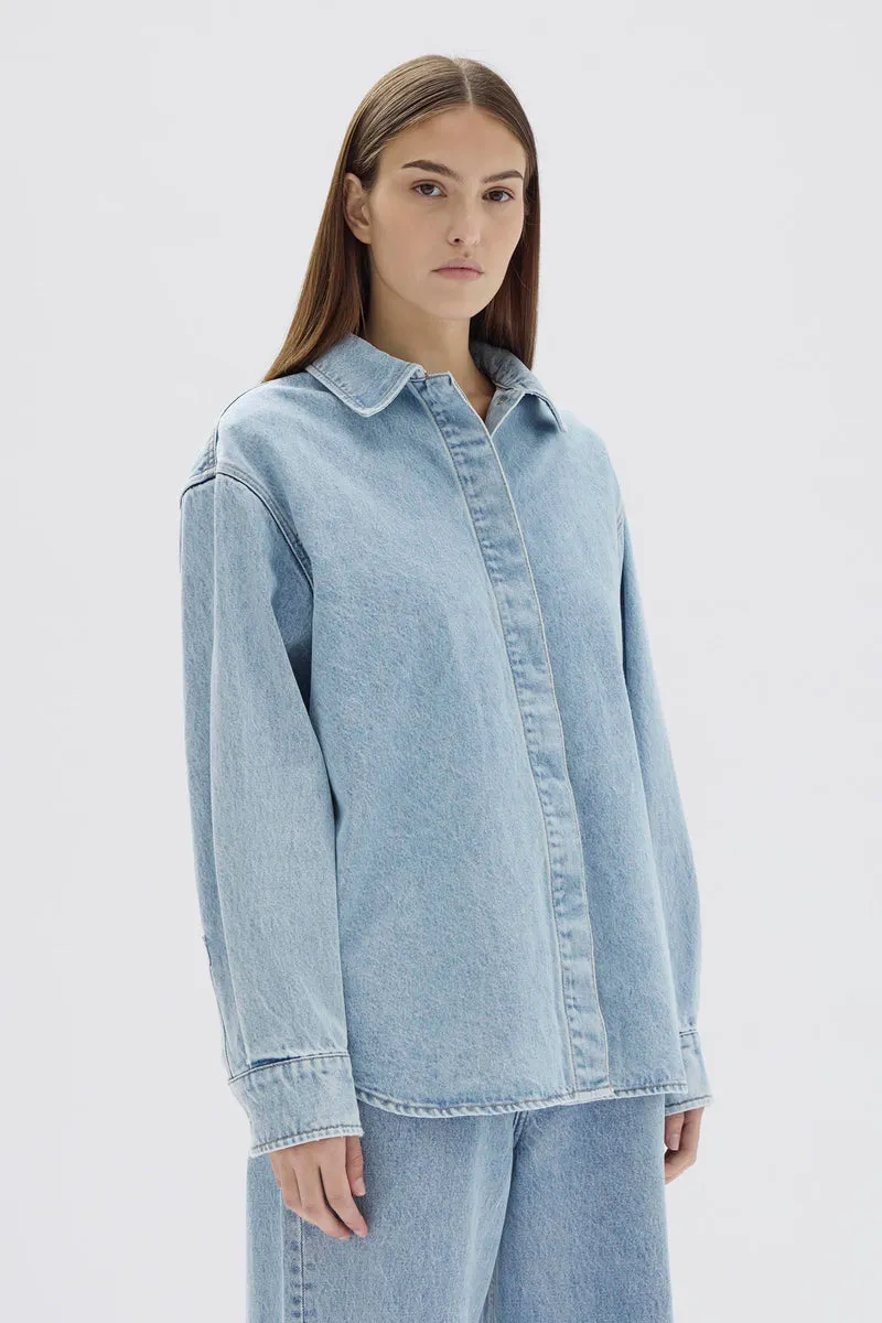 Rylee Denim Overshirt | Light Stone