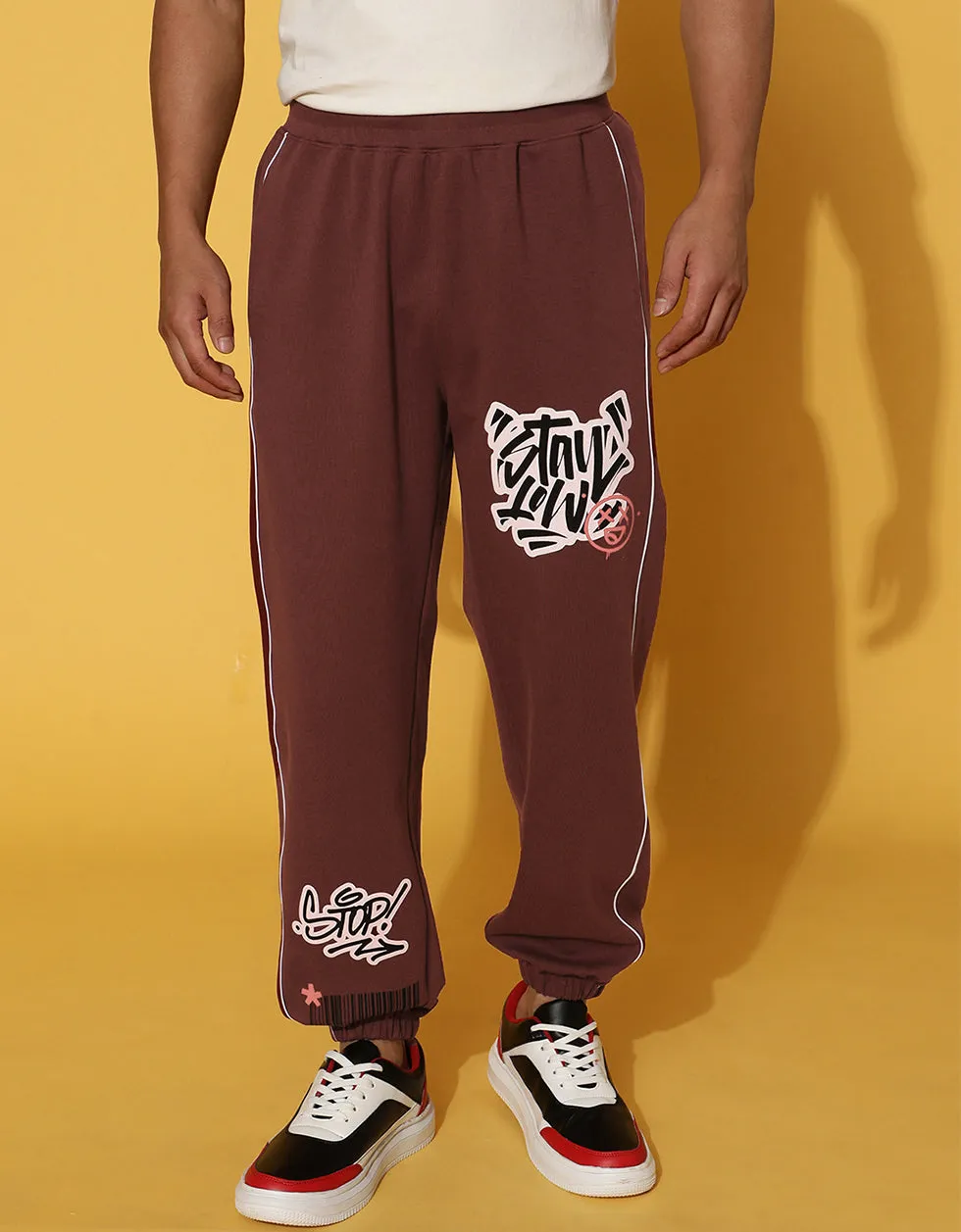 Sable Placement Graphic Printed Joggers