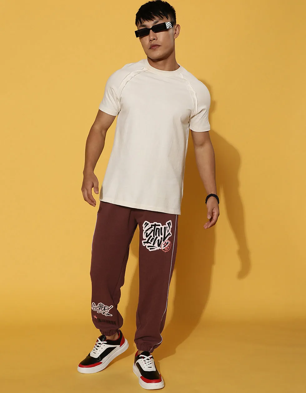 Sable Placement Graphic Printed Joggers