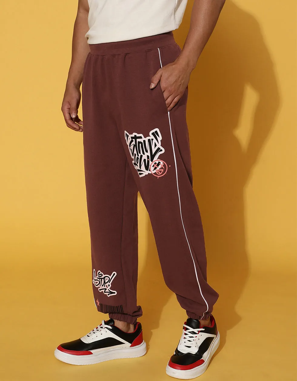 Sable Placement Graphic Printed Joggers