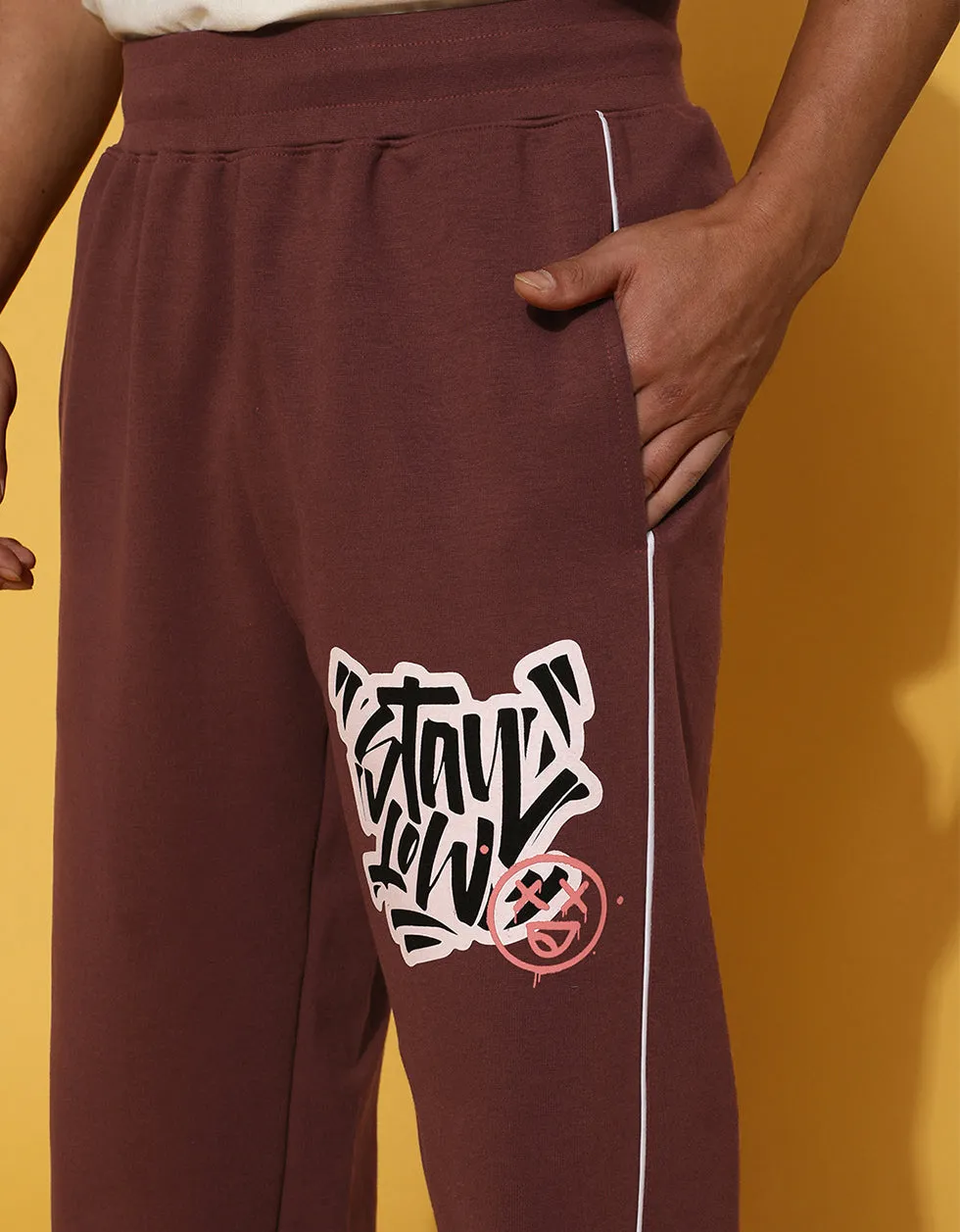 Sable Placement Graphic Printed Joggers