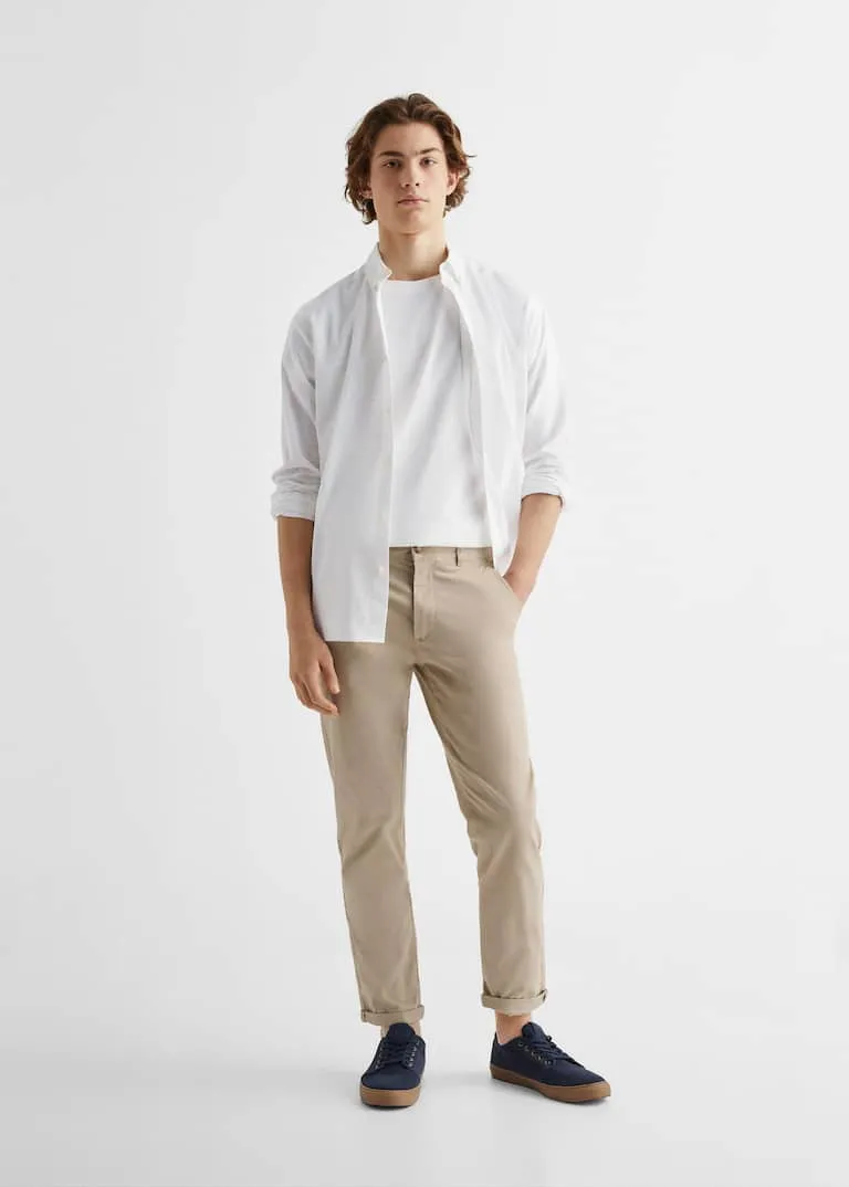 Straight cotton trousers