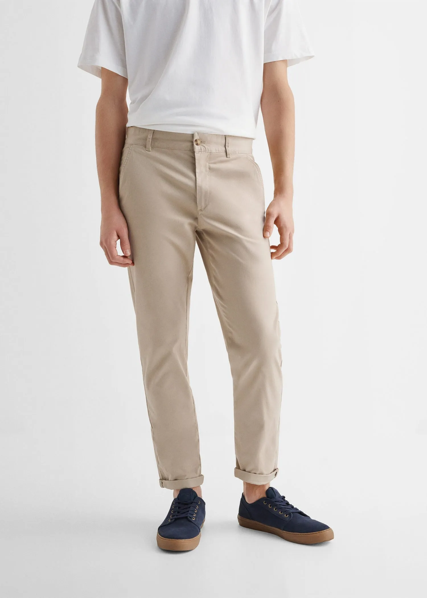 Straight cotton trousers