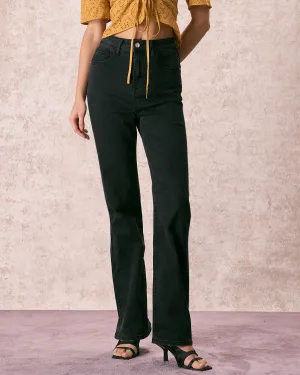 The Black High Waisted Straight Leg Jeans