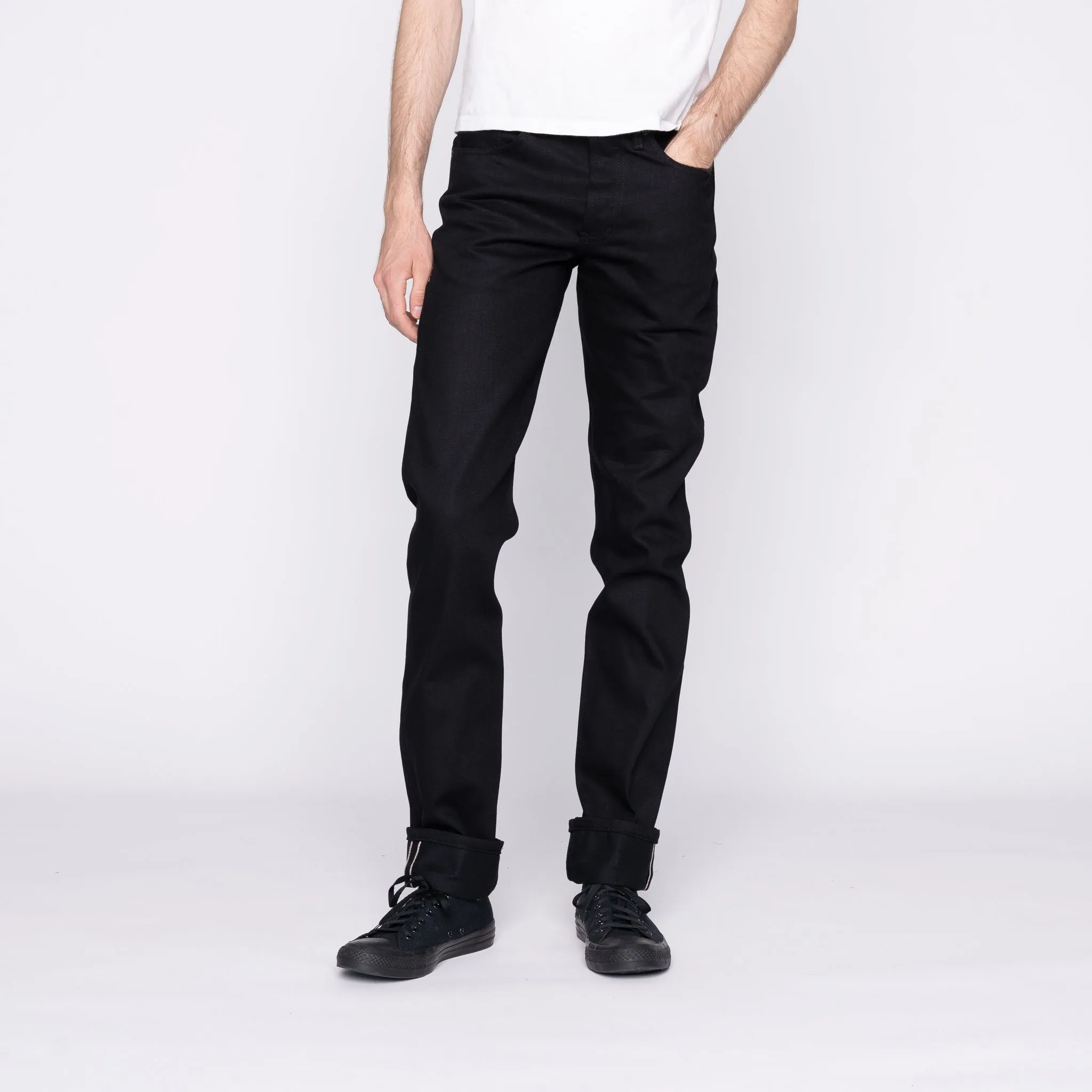 Weird Guy - Solid Black Selvedge - 36" Long Inseam