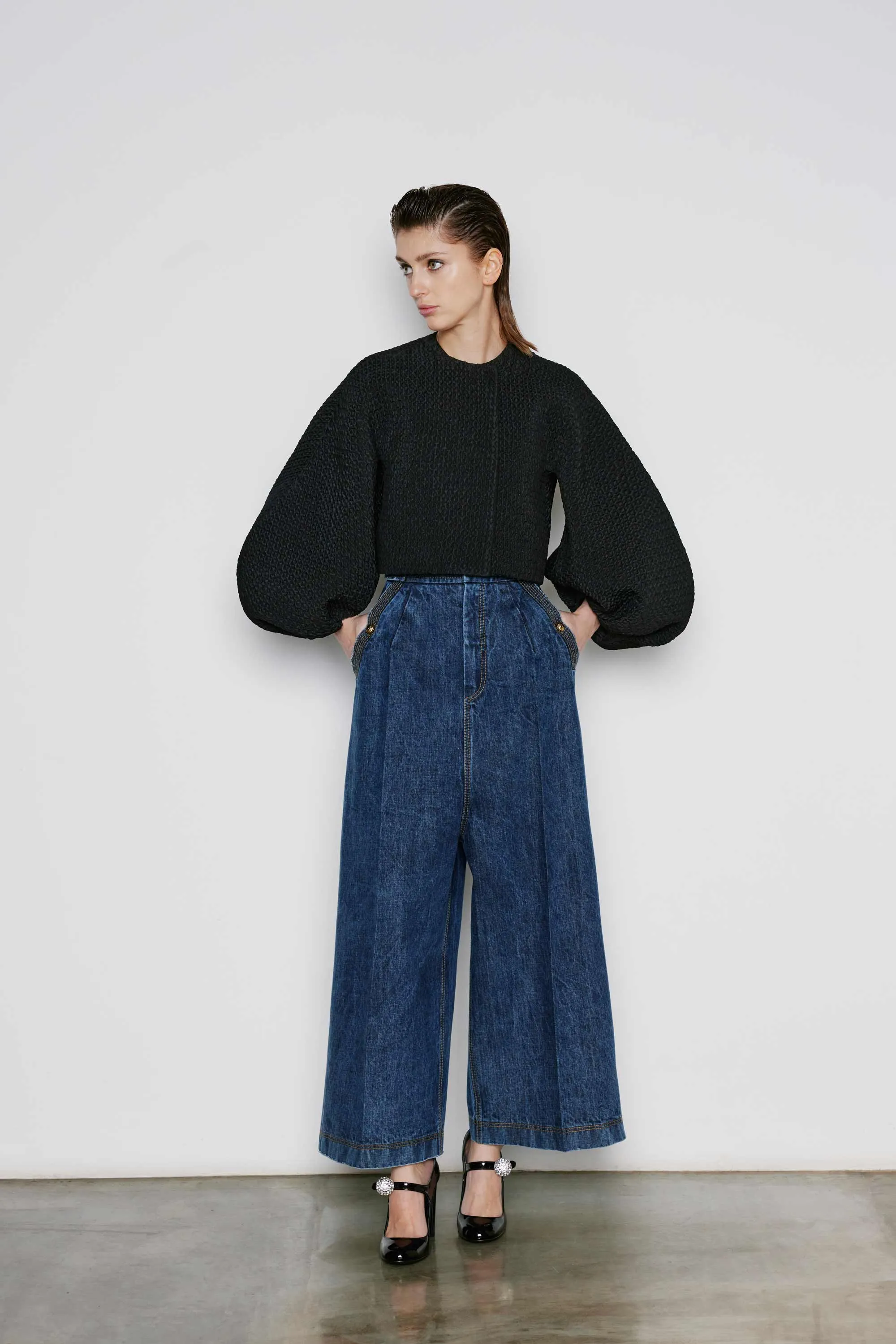 Wide Leg Denim Pants