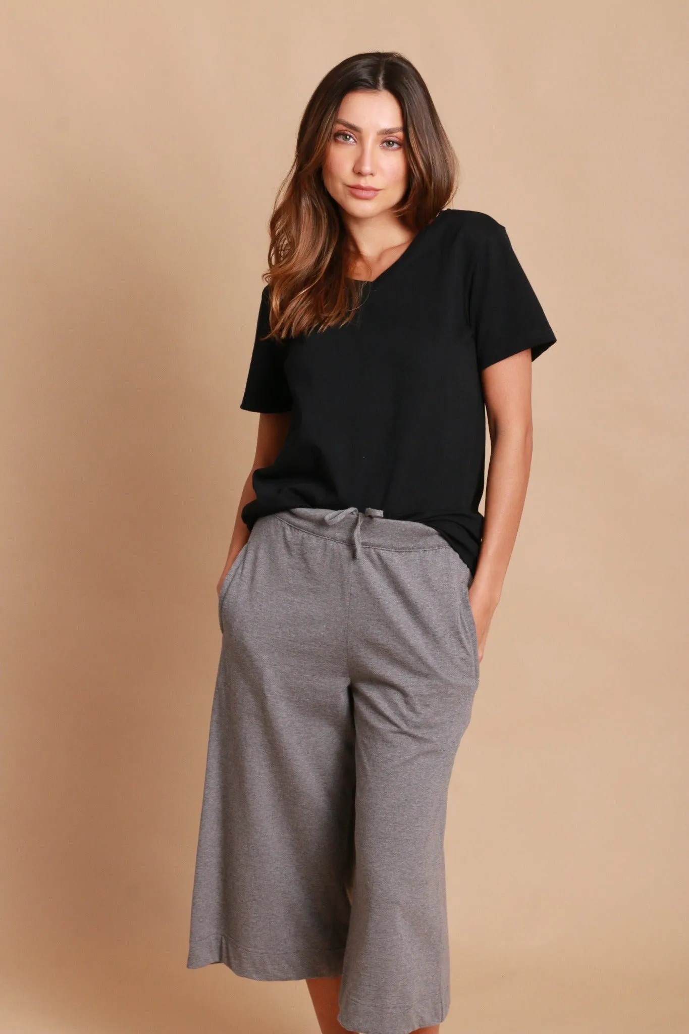 Women's Cropped Wide Leg Pants