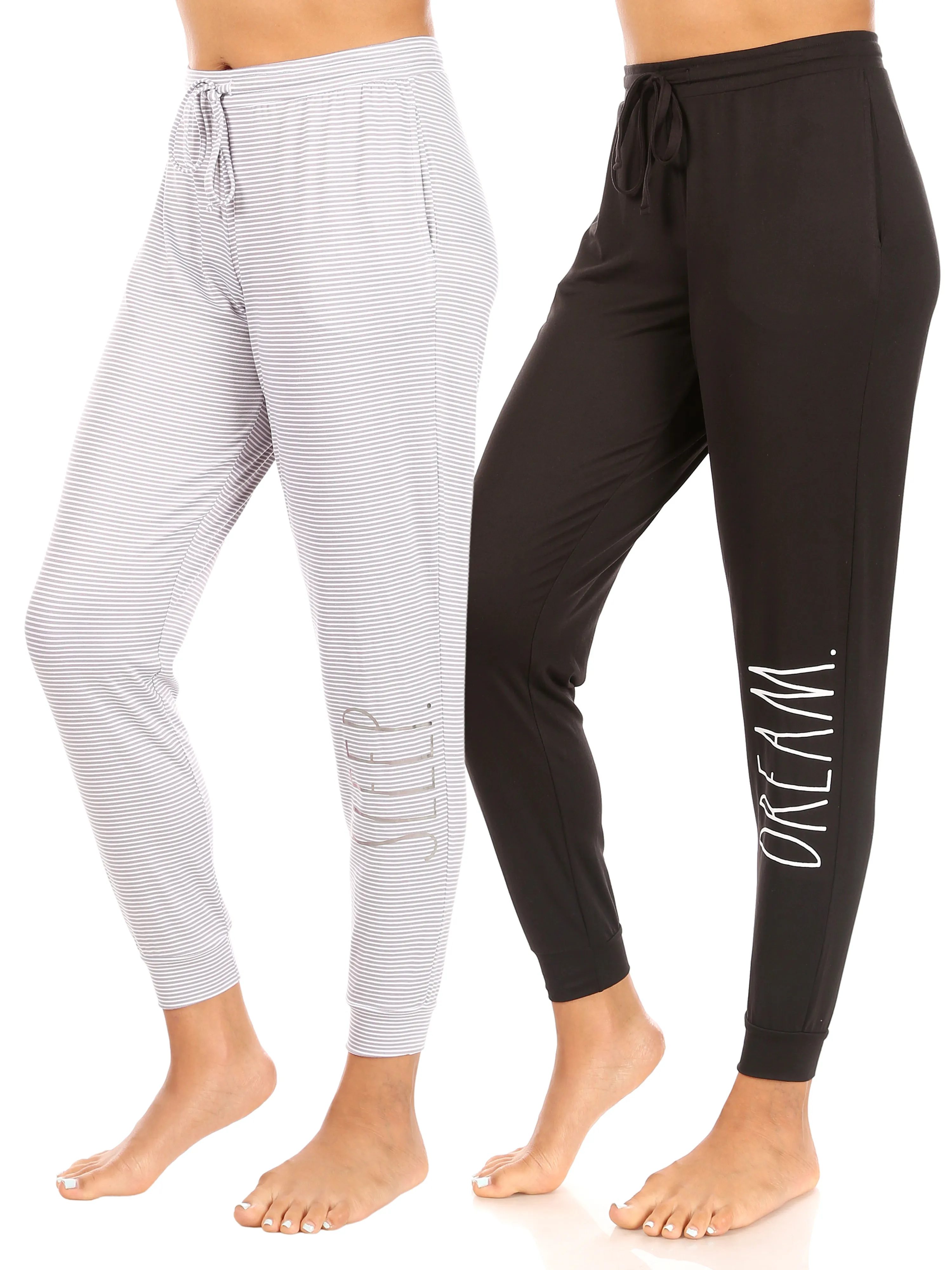 Women's "SLEEP" & "DREAM" 2-Pack Drawstring Pajama Joggers